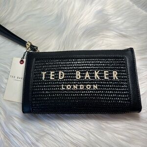 Ted Baker Black and Gold Woven Wristlet
